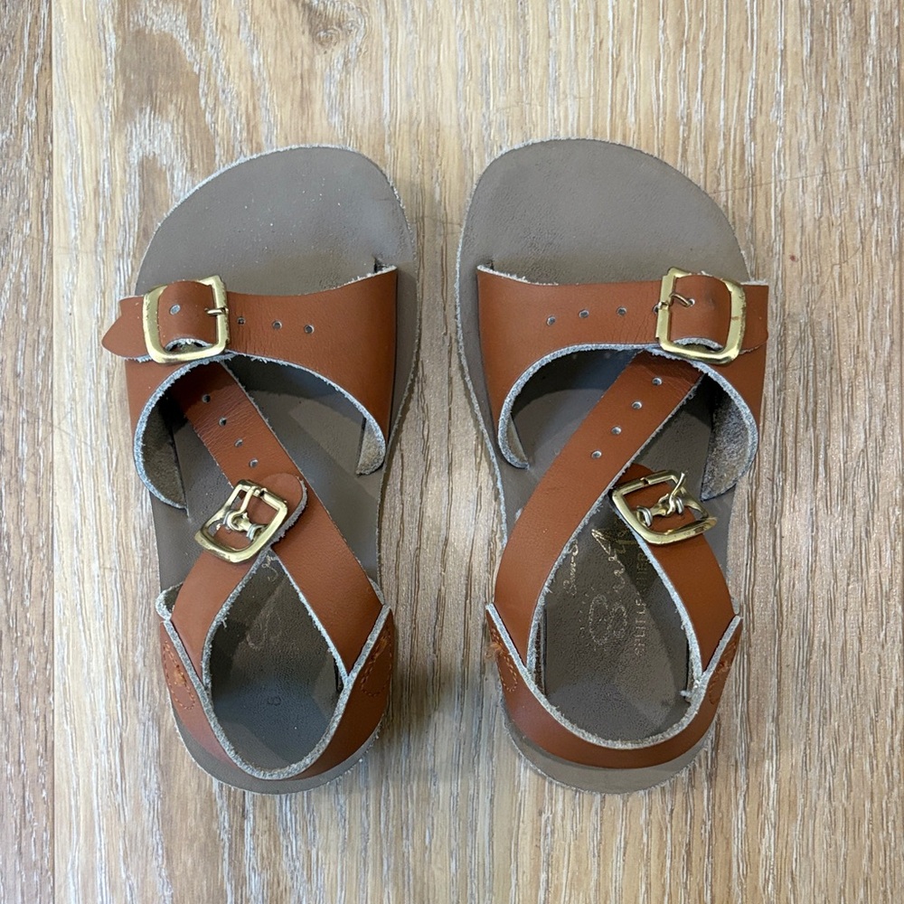 Brown Leather Kids Sandals
